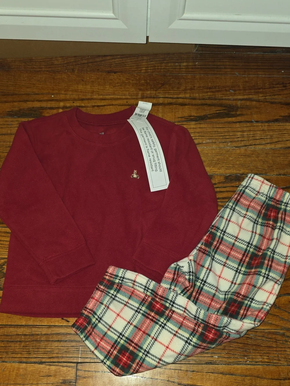 NWT Baby GAP Red & Cream Plaid Pajama Set